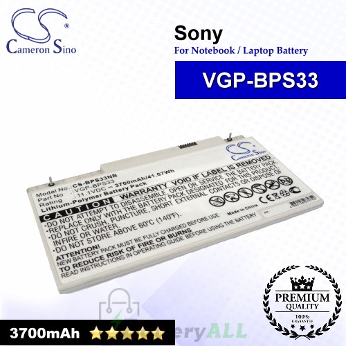 CS-BPS33NB For Sony Laptop Battery Model VGP-BPS33