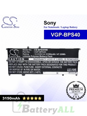 CS-BPS40NB For Sony Laptop Battery Model VGP-BPS40