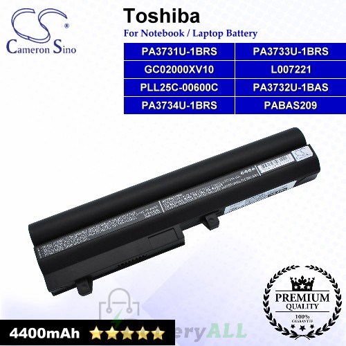CS-TNB200NT For Toshiba Laptop Battery Model GC02000XV10 / L007221 / PA3731U-1BRS / PA3732U-1BAS (Black)
