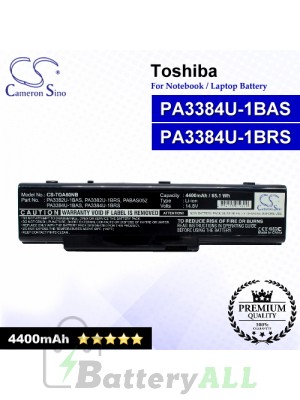 CS-TOA60NB For Toshiba Laptop Battery Model PA3384U-1BAS / PA3384U-1BRS