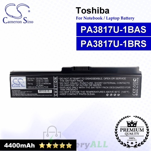 CS-TOL700NB For Toshiba Laptop Battery Model PA3817U-1BAS / PA3817U-1BRS