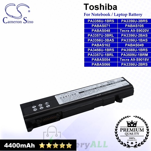 CS-TOM500NB For Toshiba Laptop Battery Model PA3356U-1BAS / PA3356U-1BRS / PA3356U-2BAS / PA3356U-2BRS