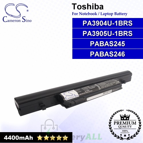 CS-TOR850NB For Toshiba Laptop Battery Model PA3904U-1BRS / PA3905U-1BRS / PABAS245 / PABAS246