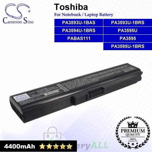 CS-TOU300NB For Toshiba Laptop Battery Model PA3593U-1BAS / PA3593U-1BRS / PA3594U-1BRS / PA3595
