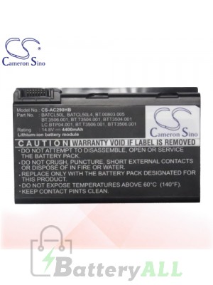 CS Battery for Acer TravelMate 293 / 29X / 4050 / 4051 / 4052 / 4053 Battery L-AC290HB