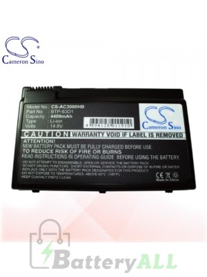 CS Battery for Acer TravelMate 2410 / 2419NLCi / 4400 / C300 / C301 Battery L-AC3000HB