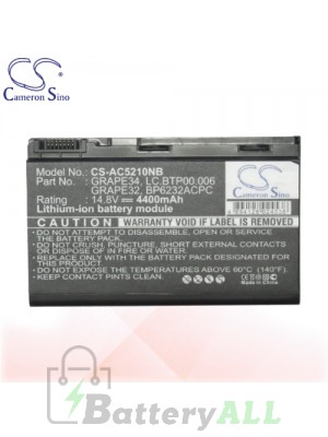 CS Battery for Acer TravelMate 5730G / 6410 / 6413 / 6414 / 6460 Battery L-AC5210NB