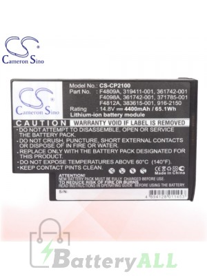 CS Battery for Compaq Pavilion XT395-F4681HR / XT412 / XT412-F5871H Battery L-CP2100