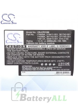 CS Battery for Compaq Pavilion XT565-DB397A / XT575 / XT575-DC672A Battery L-CP2100