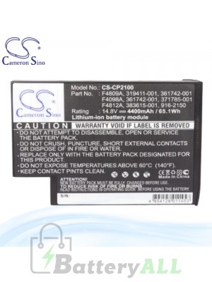 CS Battery for Compaq Pavilion ZE4103s-F5874H / ZE4111 / ZE4111S Battery L-CP2100