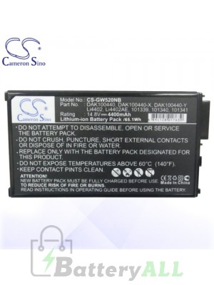 CS Battery for Gateway MX7525 / AAFQ50100005K5 / AAFQ50100005K6 Battery L-GW520NB