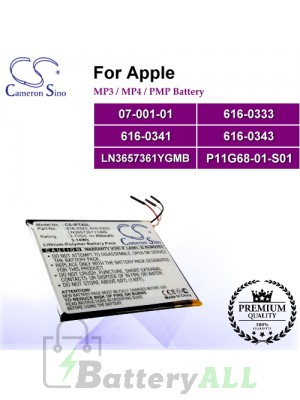 CS-IPT8SL For Apple Mp3 Mp4 PMP Battery Model 07-001-01 / 616-0333 / 616-0341 / 616-0343 / LN3657361YGMB / P11G68-01-S01
