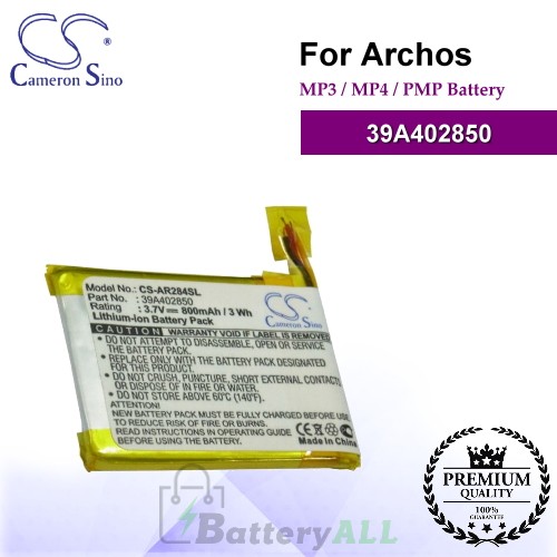 CS-AR284SL For Archos Mp3 Mp4 PMP Battery Model 39A402850
