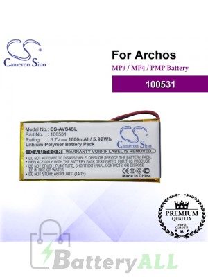 CS-AVS4SL For Archos Mp3 Mp4 PMP Battery Model 100531