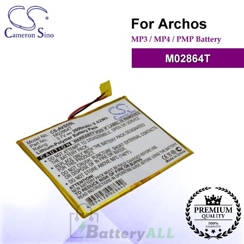 CS-AVS5SL For Archos Mp3 Mp4 PMP Battery Model M02864T