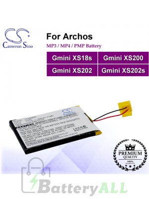 CS-XS200SL For Archos Mp3 Mp4 PMP Battery Fit Model Gmini XS18s / Gmini XS200 / Gmini XS202 / Gmini XS202s