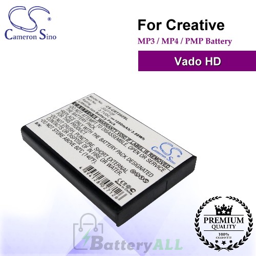 CS-CRT202SL For Creative Mp3 Mp4 PMP Battery Fit Model Vado HD