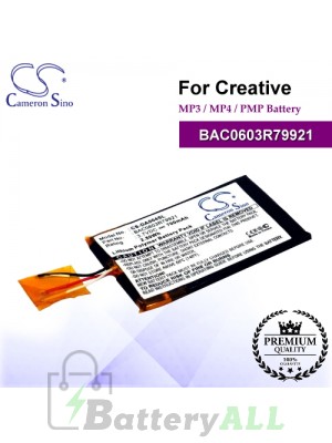 CS-DA004SL For Creative Mp3 Mp4 PMP Battery Model BAC0603R79921