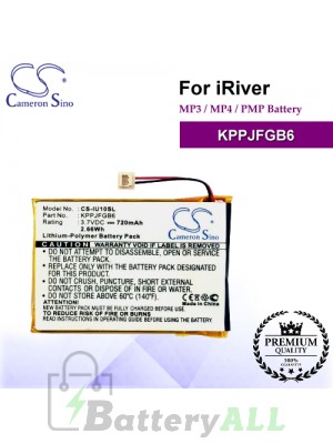 CS-IU10SL For iRiver Mp3 Mp4 PMP Battery Model KPPJFGB6