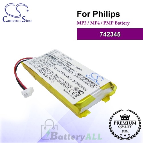 CS-PS082SL For Philips Mp3 Mp4 PMP Battery Model 742345