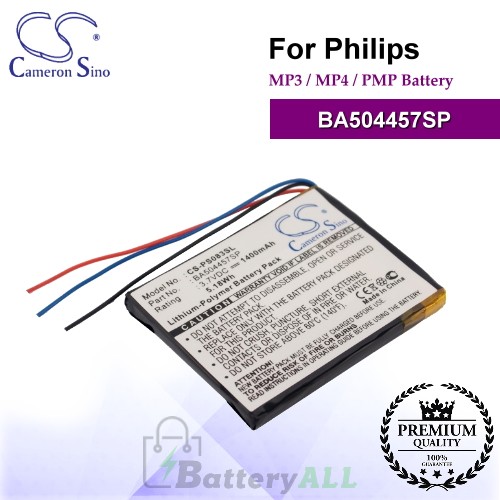 CS-PS083SL For Philips Mp3 Mp4 PMP Battery Model BA504457SP