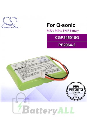 CS-QPE205SL For Q-Sonic Mp3 Mp4 PMP Battery Model CGP345010G / PE2064-2