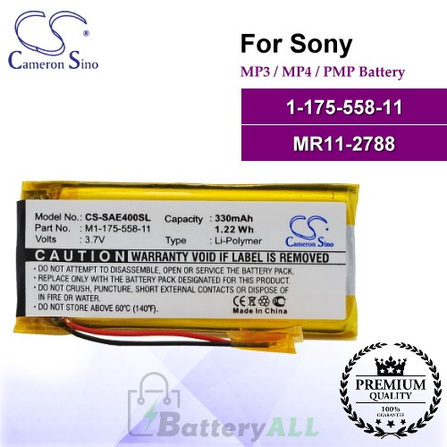 CS-SAE400SL For Sony Mp3 Mp4 PMP Battery Model 1-175-558-11 / MR11-2788