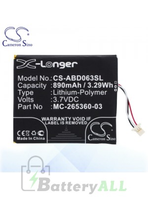 CS Battery for Amazon 58-000083 / 58-000151 / MC-265360-03 Battery ABD063SL