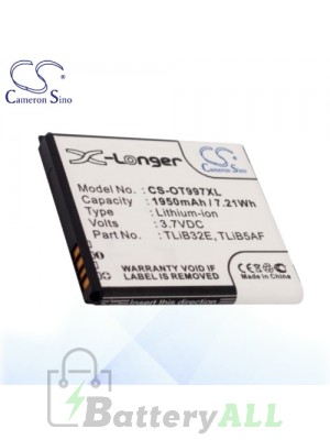 CS Battery for Alcatel OT-5035X / OT-5036D / OT-997 / OT-997D Battery OT997XL