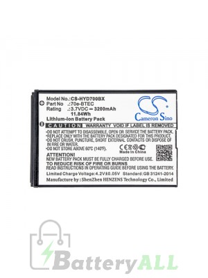 Dolphin 70e-BTEC Battery Replacement (CameronSino Brand) 3200mAh CS-HYD700BX-BS3