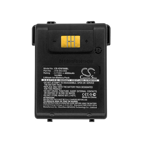 Intermec 318-043-012 Battery Replacement (CameronSino Brand) 4000mAh CS-ICN700BL-BS3