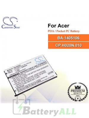 CS-N300SL For Acer PDA / Pocket PC Battery Model BA-1405106 / CP.H020N.010