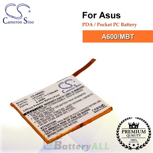CS-A600SL For Asus PDA / Pocket PC Battery Model A600/MBT