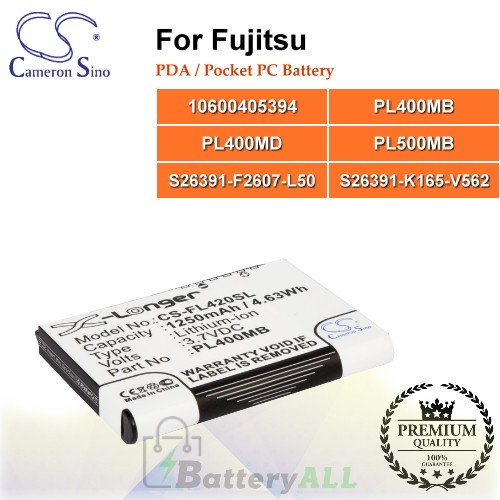 CS-FL420SL For Fujitsu PDA / Pocket PC Battery Model 10600405394 / PL400MB / PL400MD / PL500MB / S26391-F2607-L50 / S26391-K165-V562