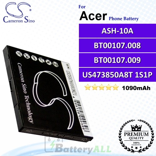 CS-AC400SL For Acer Phone Battery Model US473850 A8T 1S1P / ASH-10A / BT00107.009 / BT00107.008
