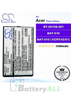 CS-ACS120SL For Acer Phone Battery Model BT.0010S.001 / BAT-510 / BAT-510 (1ICP5/42/61) / ICP494261SRU 1S1P / BT0010S00111308990BATA1