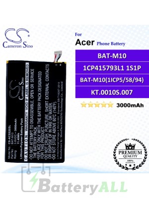 CS-ACS520SL For Acer Phone Battery Model BAT-M10 / 1CP415793L1 1S1P / BAT-M10(1ICP5/58/94) / KT.0010S.007