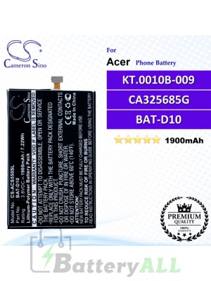 CS-ACS550SL For Acer Phone Battery Model BAT-D10 / CA325685G / KT.0010B-009