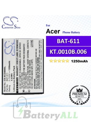 CS-ACZ400SL For Acer Phone Battery Model BAT-611 / KT.0010B.006
