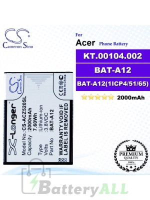 CS-ACZ520SL For Acer Phone Battery Model BAT-A12 / BAT-A12(1ICP4/51/65) / KT.00104.002
