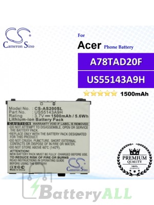 CS-AS200SL For Acer Phone Battery Model US55143A9H / A78TAD20F