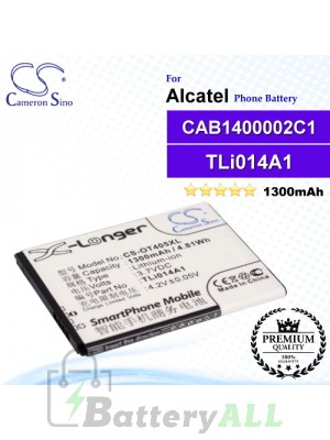 CS-OT405XL For Alcatel Phone Battery Model CAB1400002C1 / CAB31C00002C1 / TLi014A1