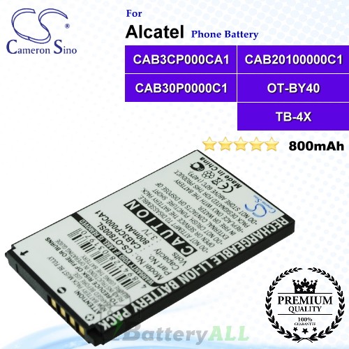 CS-OT800SL For Alcatel Phone Battery Model CAB20100000C1 / CAB30P0000C1 / CAB3CP000CA1
