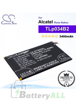 CS-OT802XL For Alcatel Phone Battery Model TLp034B1 / TLp034B2