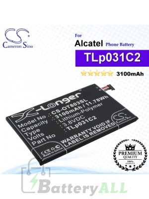 CS-OT803SL For Alcatel Phone Battery Model TLP031C1 / TLp031C2