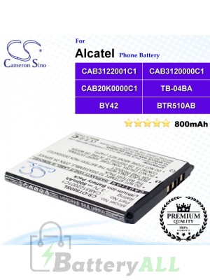 CS-OT880SL For Alcatel Phone Battery Model BTR510AB / BY42 / CAB20K0000C1 / CAB3120000C1 / CAB3120000C3 / CAB3122001C1 / CAB31L0000C1 / TB-04BA