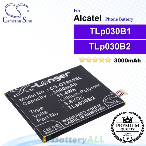 CS-OT985SL For Alcatel Phone Battery Model C3000003C1 / TLp030B1 / TLp030B2