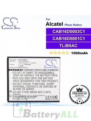 CS-OT986SL For Alcatel Phone Battery Model CAB16D0001C1 / CAB16D0002C1 / CAB16D0003C1 / TLiB5AC