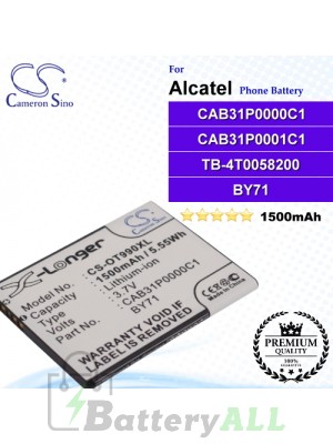 CS-OT990XL For Alcatel Phone Battery Model CAB31P0000C1 / CAB31P0001C1 / TB-4T0058200 / BY71