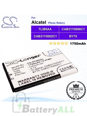 CS-OT995XL For Alcatel Phone Battery Model BY75 / CAB150000SC1 / CAB31Y0002C1 / CAB31Y0006C1 / TLiB5AA / TLiB5AD